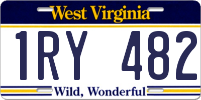 WV license plate 1RY482