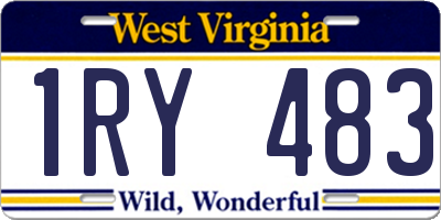 WV license plate 1RY483