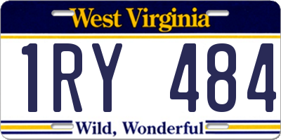 WV license plate 1RY484