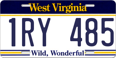 WV license plate 1RY485