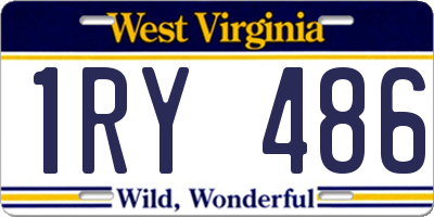 WV license plate 1RY486
