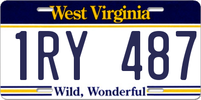 WV license plate 1RY487