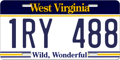 WV license plate 1RY488