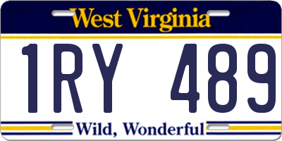 WV license plate 1RY489
