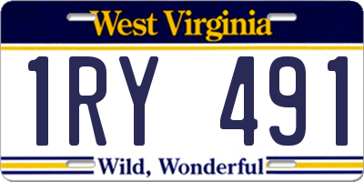 WV license plate 1RY491