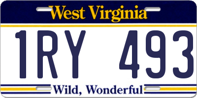 WV license plate 1RY493