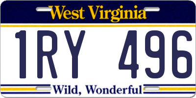 WV license plate 1RY496