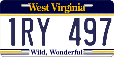 WV license plate 1RY497