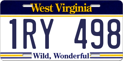 WV license plate 1RY498