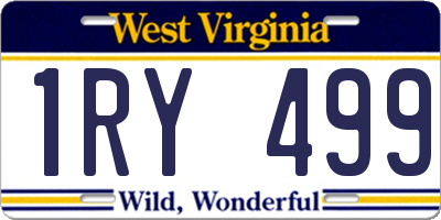 WV license plate 1RY499