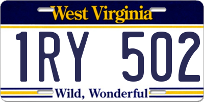 WV license plate 1RY502