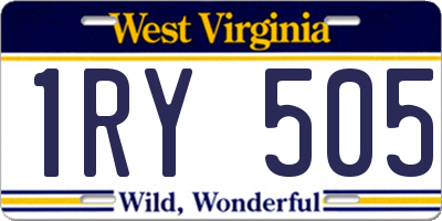 WV license plate 1RY505