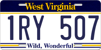WV license plate 1RY507