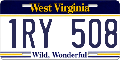 WV license plate 1RY508
