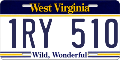 WV license plate 1RY510