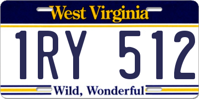 WV license plate 1RY512