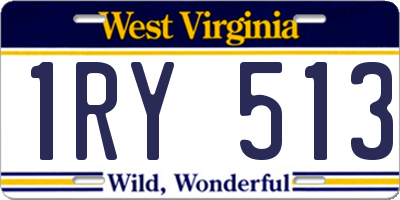 WV license plate 1RY513