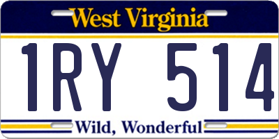 WV license plate 1RY514