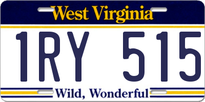WV license plate 1RY515