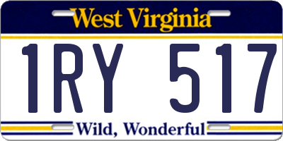 WV license plate 1RY517