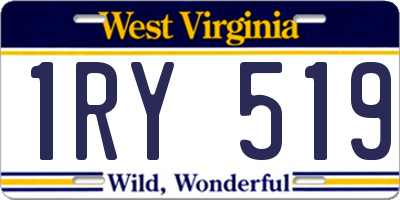 WV license plate 1RY519