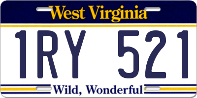 WV license plate 1RY521
