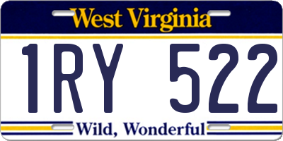 WV license plate 1RY522