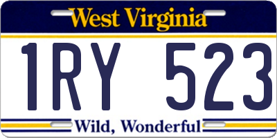WV license plate 1RY523