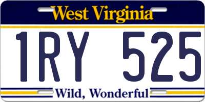 WV license plate 1RY525