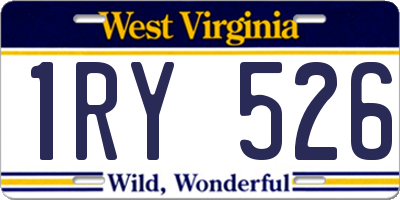 WV license plate 1RY526