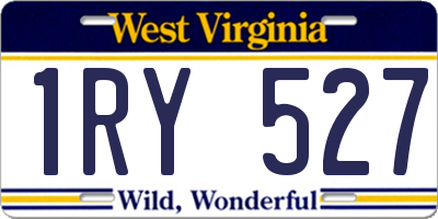 WV license plate 1RY527