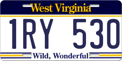 WV license plate 1RY530