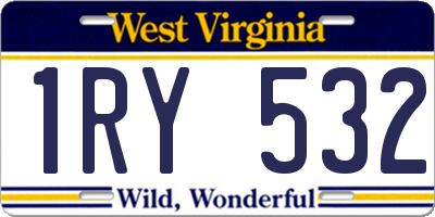WV license plate 1RY532