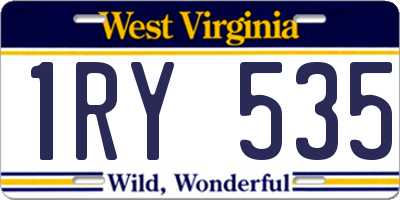 WV license plate 1RY535