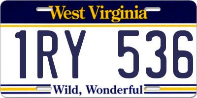 WV license plate 1RY536