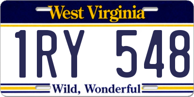 WV license plate 1RY548