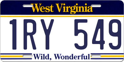 WV license plate 1RY549