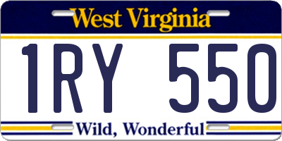 WV license plate 1RY550