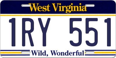WV license plate 1RY551
