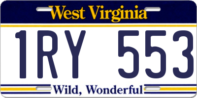WV license plate 1RY553