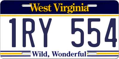WV license plate 1RY554