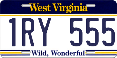 WV license plate 1RY555