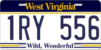 WV license plate 1RY556