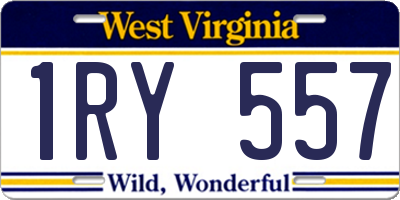 WV license plate 1RY557