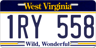 WV license plate 1RY558