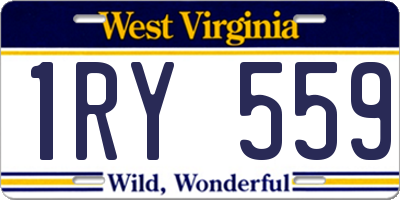 WV license plate 1RY559