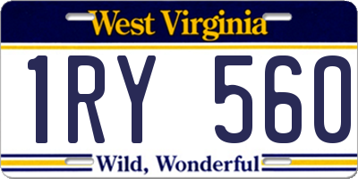 WV license plate 1RY560