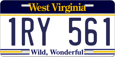 WV license plate 1RY561