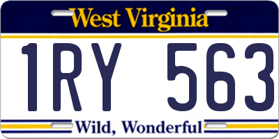 WV license plate 1RY563