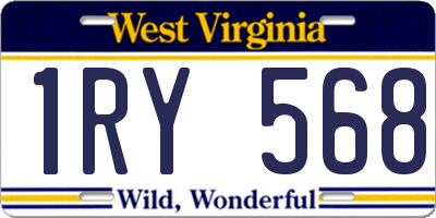 WV license plate 1RY568